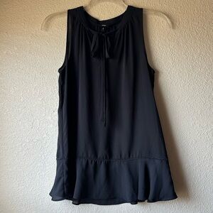 Mossimo Black Sleeveless Tie Front Blouse